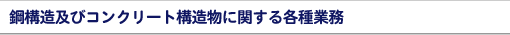 鋼構造及びコンクリート構造物に関する各種業務
